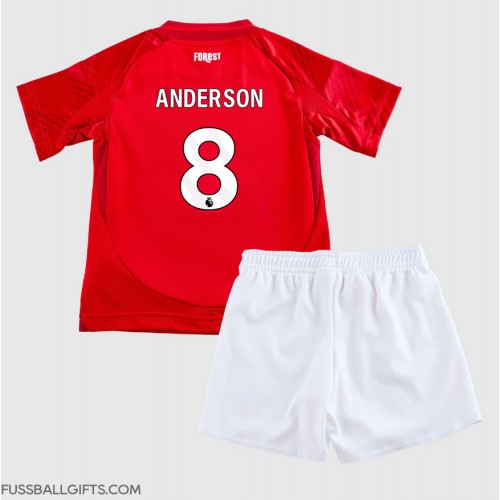 Nottingham Forest Elliot Anderson #8 Fußballbekleidung Heimtrikot Kinder 2024-25 Kurzarm (+ kurze hosen)